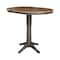 International Concepts Round 36 in Rd top ped table, 12 in leaf, 42.1 inh, bar Height, Hickory/Washed Coal, 36 W, 48 L, Wood K45-36RXT-27B-6B-2 - alternate 8